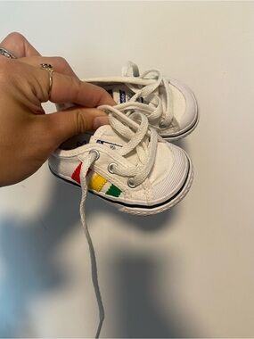 adidas infant Sneakers with Red, Yellow & Green Stripes